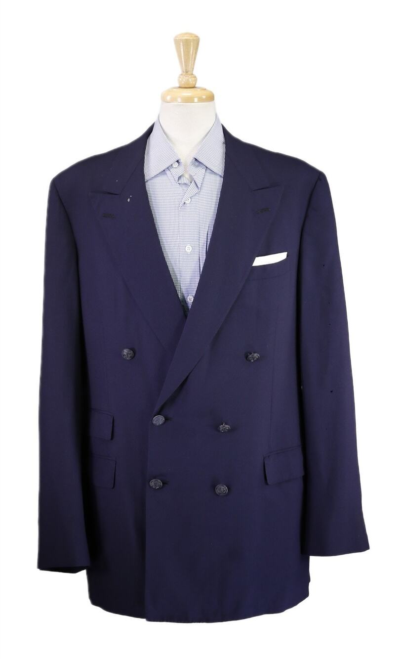 Paul Stuart Navy Blue 2-Btn Double Breasted Metal Button Wool Blazer 46XL